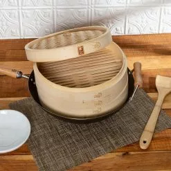 Joyce Chen 12 in. Natural Bamboo 3-Tier Steamer Baskets by Honey-Can-Do 9 Joyce Chen 12 in. Natural Bamboo 3-Tier Steamer Baskets by Honey-Can-Do -Cookware Sales Shop honey can do woks stir fry pans j26 0012 31 1000