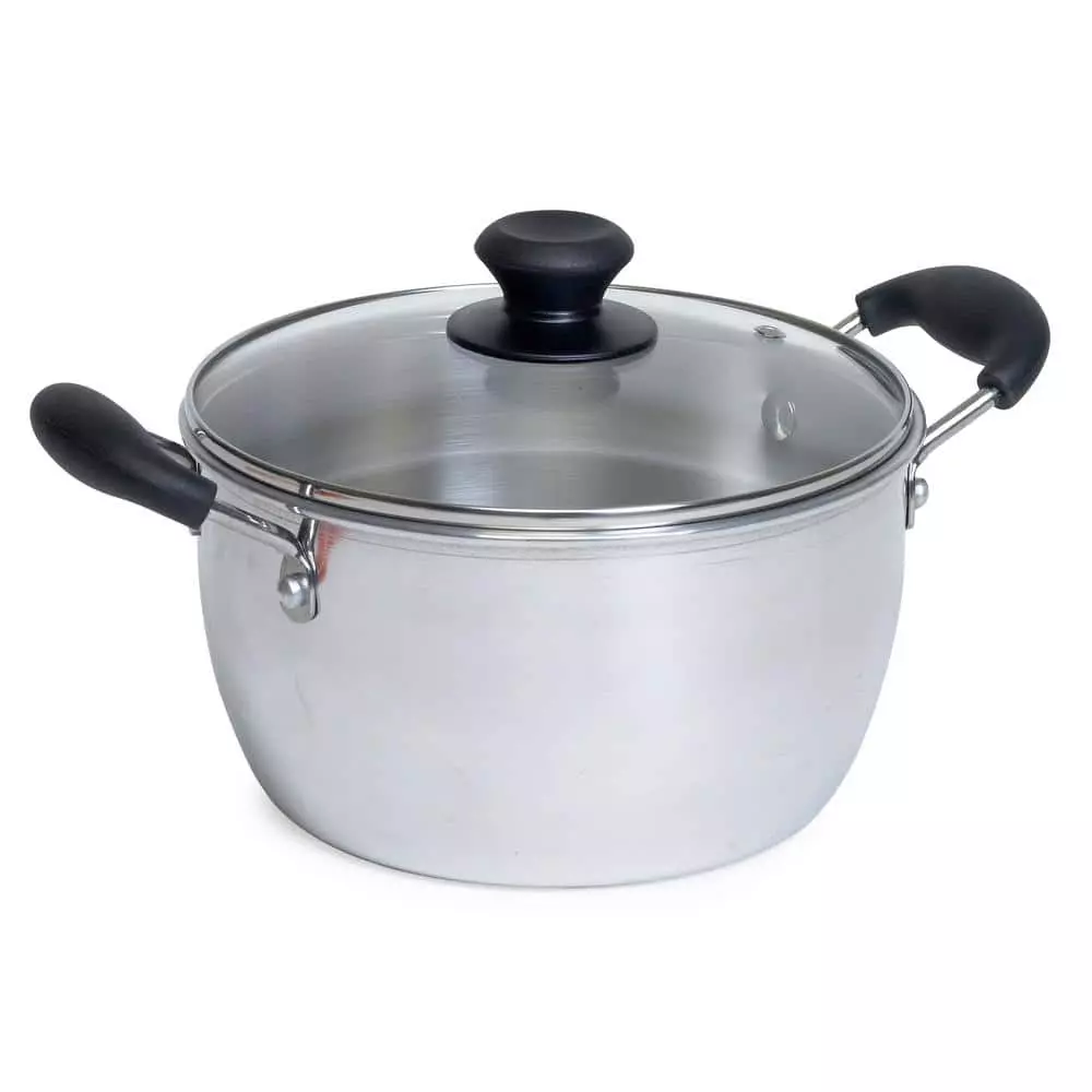 2-Piece 8 qt. Silver Aluminum Stock Pot with Lid by IMUSA 3 2-Piece 8 qt. Silver Aluminum Stock Pot with Lid by IMUSA