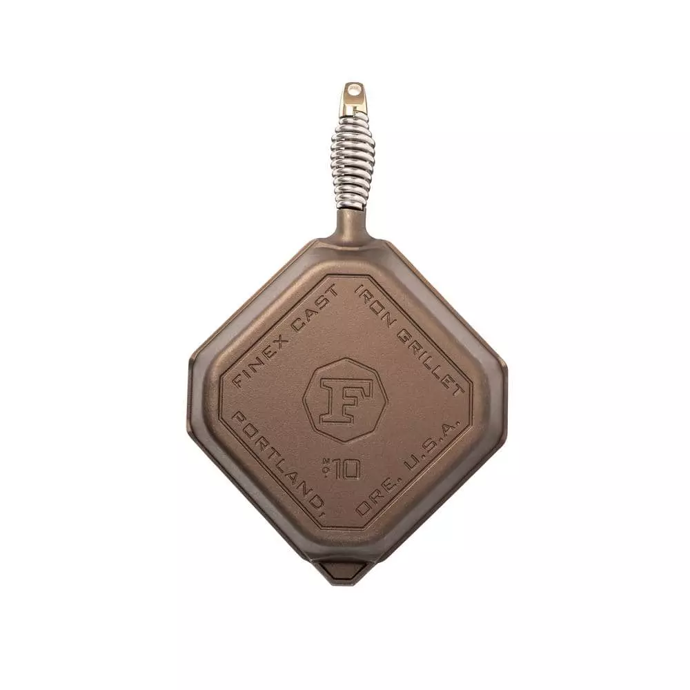 Cast Iron Collection 11.6 in. Cast Iron Grill Pan in Iron Patina by FINEX 6 Cast Iron Collection 11.6 in. Cast Iron Grill Pan in Iron Patina by FINEX - Image 4