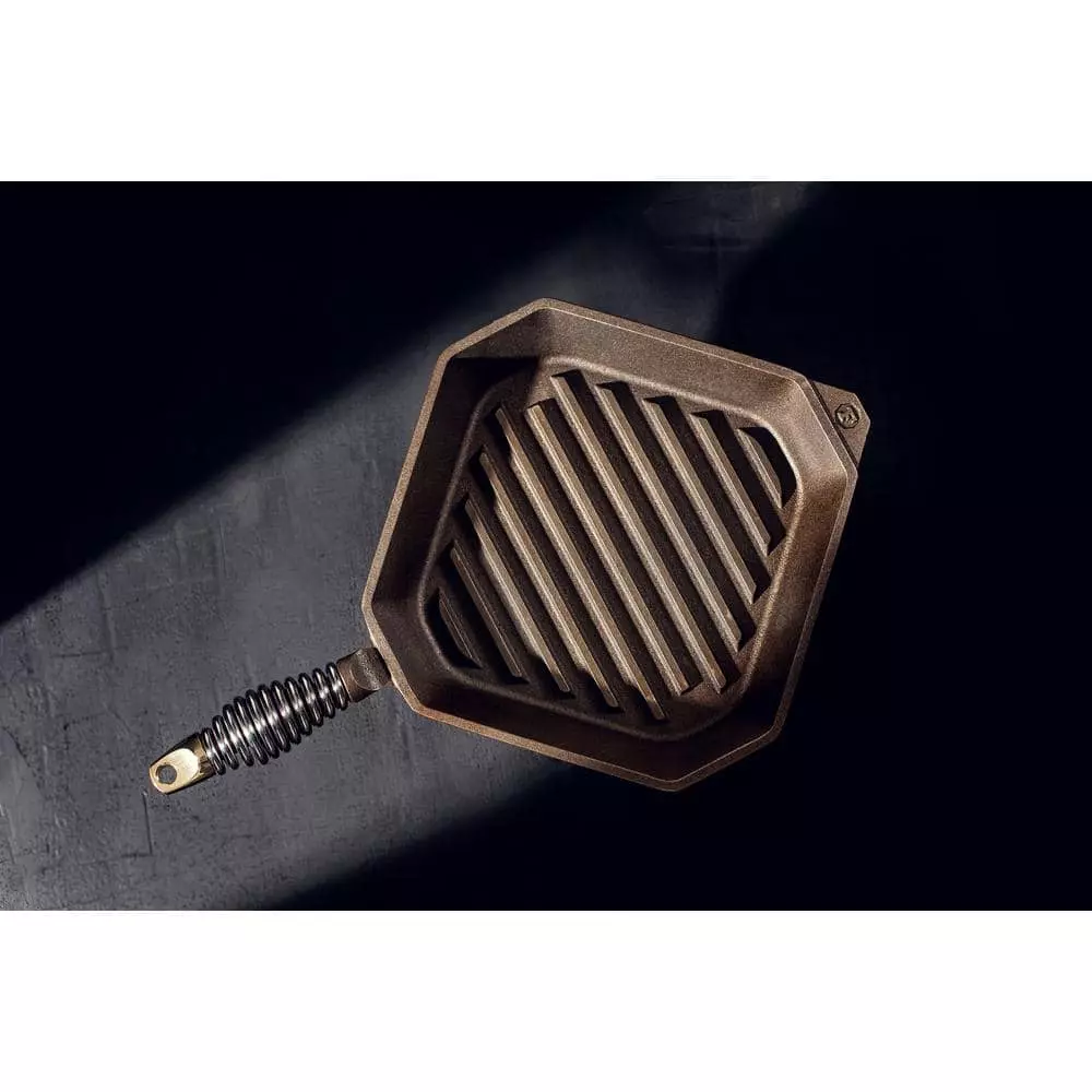 Cast Iron Collection 11.6 in. Cast Iron Grill Pan in Iron Patina by FINEX 4 Cast Iron Collection 11.6 in. Cast Iron Grill Pan in Iron Patina by FINEX - Image 2