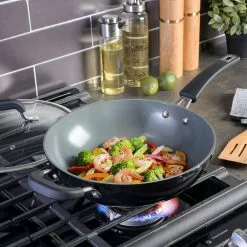 Arlington 11 in. Nonstick Aluminum Wok in Black Diamond by KENMORE -Cookware Sales Shop kenmore woks stir fry pans 985118653m 76 1000