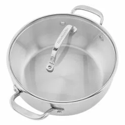 Casserole with Lid, 4-Quart, Brushed Stainless Steel by KitchenAid -Cookware Sales Shop kitchenaid braisers 71011 76 1000
