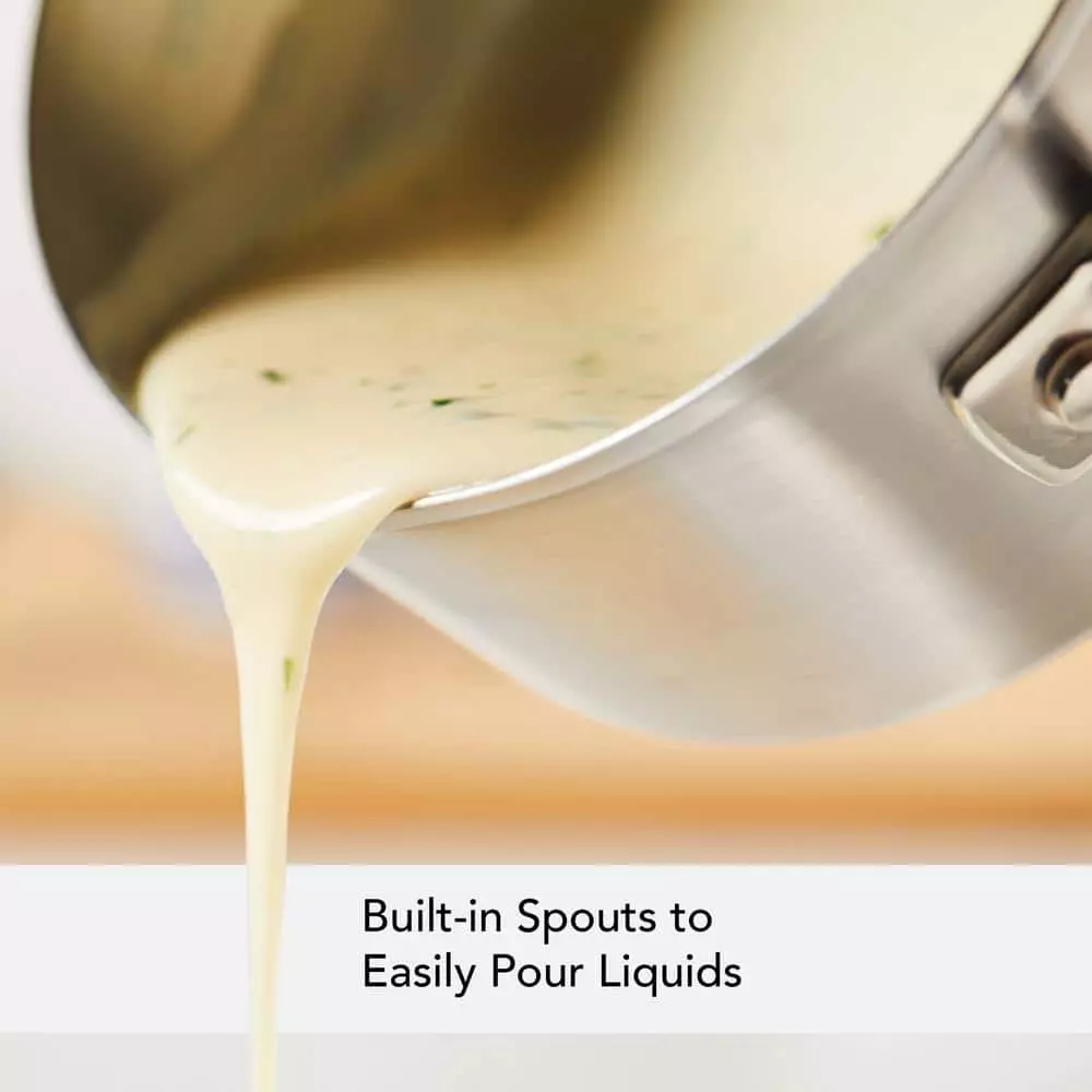 Stainless Steel, 1 qt., Stainless Steel, Sauce Pan, Silver with Pour Spout by KitchenAid 10 Stainless Steel, 1 qt., Stainless Steel, Sauce Pan, Silver with Pour Spout by KitchenAid - Image 8