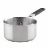 Stainless Steel, 1 qt., Stainless Steel, Sauce Pan, Silver with Pour Spout by KitchenAid