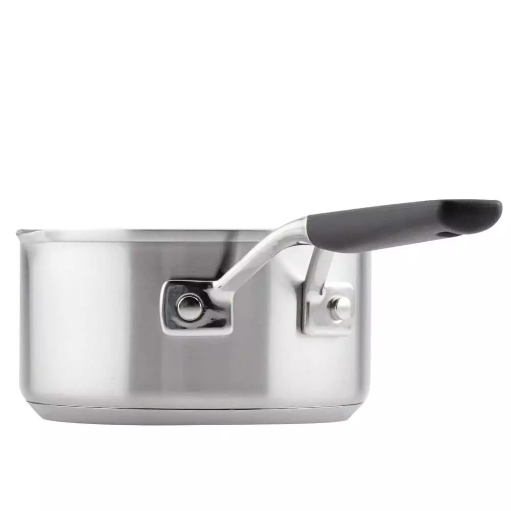 Stainless Steel, 1 qt., Stainless Steel, Sauce Pan, Silver with Pour Spout by KitchenAid 6 Stainless Steel, 1 qt., Stainless Steel, Sauce Pan, Silver with Pour Spout by KitchenAid - Image 4