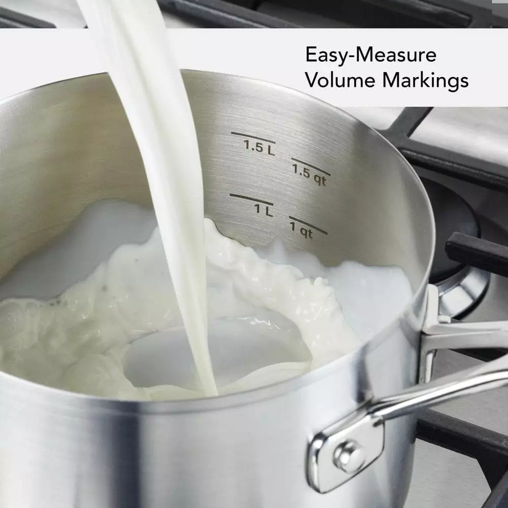 Stainless Steel 2 qt. Stainless Steel Nonstick Saucepan in Silver with Lid by KitchenAid 7 Stainless Steel 2 qt. Stainless Steel Nonstick Saucepan in Silver with Lid by KitchenAid - Image 5