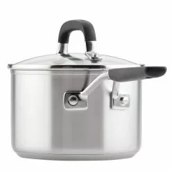 Stainless Steel 2 qt. Stainless Steel Nonstick Saucepan in Silver with Lid by KitchenAid 14 Stainless Steel 2 qt. Stainless Steel Nonstick Saucepan in Silver with Lid by KitchenAid -Cookware Sales Shop kitchenaid sauce pans 71020 66 1000
