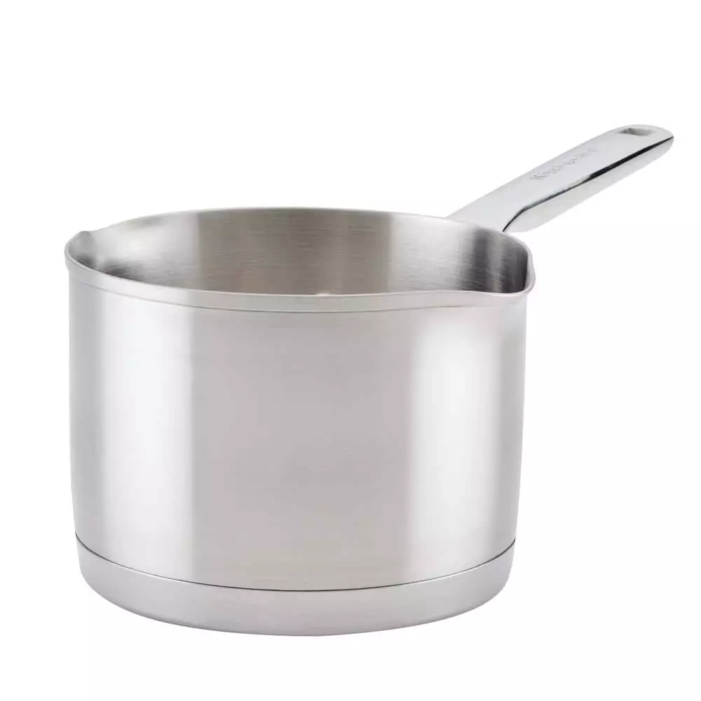 3-Ply Clad 1.5 qt. Stainless Steel 3 qt. Stainless Steel Saucepan Silver by KitchenAid 3 3-Ply Clad 1.5 qt. Stainless Steel 3 qt. Stainless Steel Saucepan Silver by KitchenAid