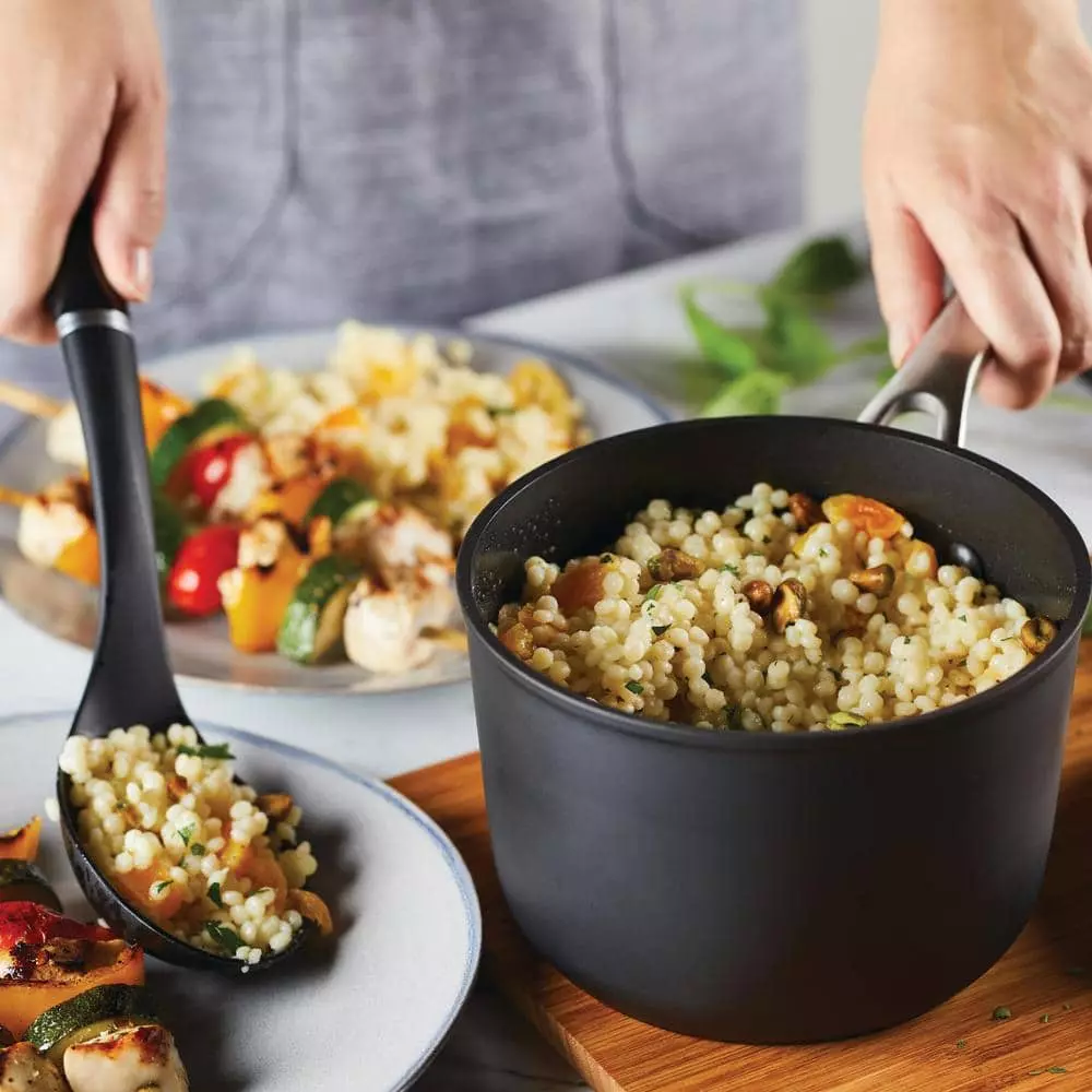 2 qt. Hard-Anodized Induction Matte Black Aluminum Nonstick Saucepan with Lid by KitchenAid 4 2 qt. Hard-Anodized Induction Matte Black Aluminum Nonstick Saucepan with Lid by KitchenAid - Image 2