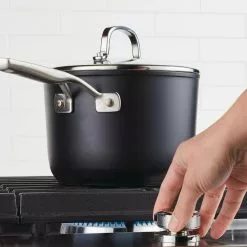 3 qt. Black Hard-Anodized Induction Hard Anodized Aluminum, Nonstick, Sauce Pan with Lid by KitchenAid -Cookware Sales Shop kitchenaid sauce pans 80206 4f 1000