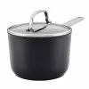 3 qt. Black Hard-Anodized Induction Hard Anodized Aluminum, Nonstick, Sauce Pan with Lid by KitchenAid 1 3 qt. Black Hard-Anodized Induction Hard Anodized Aluminum, Nonstick, Sauce Pan with Lid by KitchenAid -Cookware Sales Shop kitchenaid sauce pans 80206 64 1000