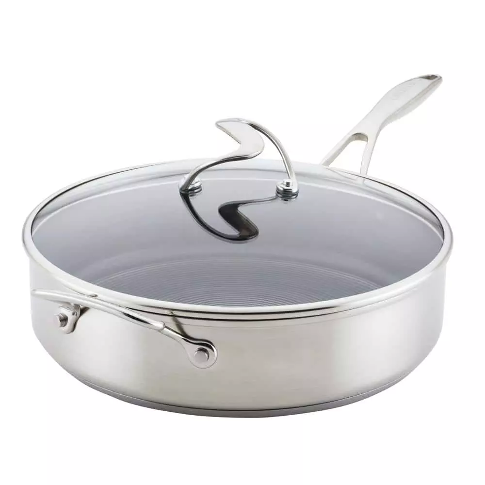 5 qt. Silver Stainless Steel Saute Pan with Lid by KitchenAid 3 5 qt. Silver Stainless Steel Saute Pan with Lid by KitchenAid