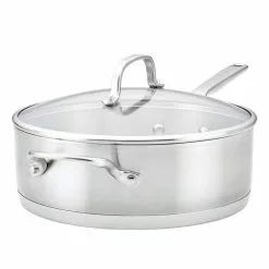 3-Ply Base Stainless Steel 4.5 qt. Stainless Steel Saute Silver by KitchenAid