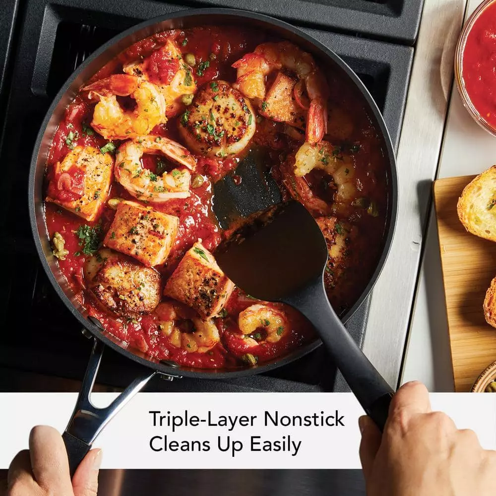 Hard Anodized Nonstick 3 qt. Hard Anodized Aluminum Nonstick Saute Pan with Lid by KitchenAid 5 Hard Anodized Nonstick 3 qt. Hard Anodized Aluminum Nonstick Saute Pan with Lid by KitchenAid - Image 3