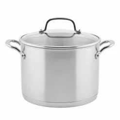 8 qt. Brushed Stainless Steel Stock Pot with Lid by KitchenAid