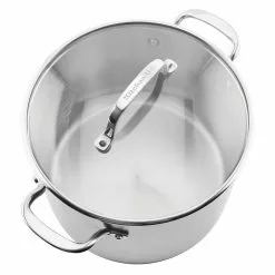 8 qt. Brushed Stainless Steel Stock Pot with Lid by KitchenAid -Cookware Sales Shop kitchenaid stock pots 71003 76 1000