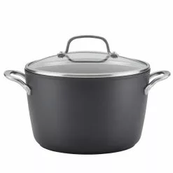 8-Quart, Matte Black Hard-Anodized Induction Nonstick Stockpot with Lid by KitchenAid