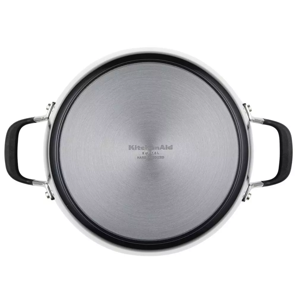Hard Anodized Nonstick 8 qt. Hard Anodized Aluminum Nonstick Stock Pot in Onyx with Lid by KitchenAid 5 Hard Anodized Nonstick 8 qt. Hard Anodized Aluminum Nonstick Stock Pot in Onyx with Lid by KitchenAid - Image 3