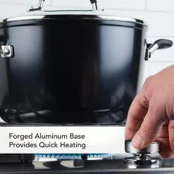 Hard Anodized Nonstick 8 qt. Hard Anodized Aluminum Nonstick Stock Pot in Onyx with Lid by KitchenAid 18 Hard Anodized Nonstick 8 qt. Hard Anodized Aluminum Nonstick Stock Pot in Onyx with Lid by KitchenAid -Cookware Sales Shop kitchenaid stock pots 84805 1f 1000