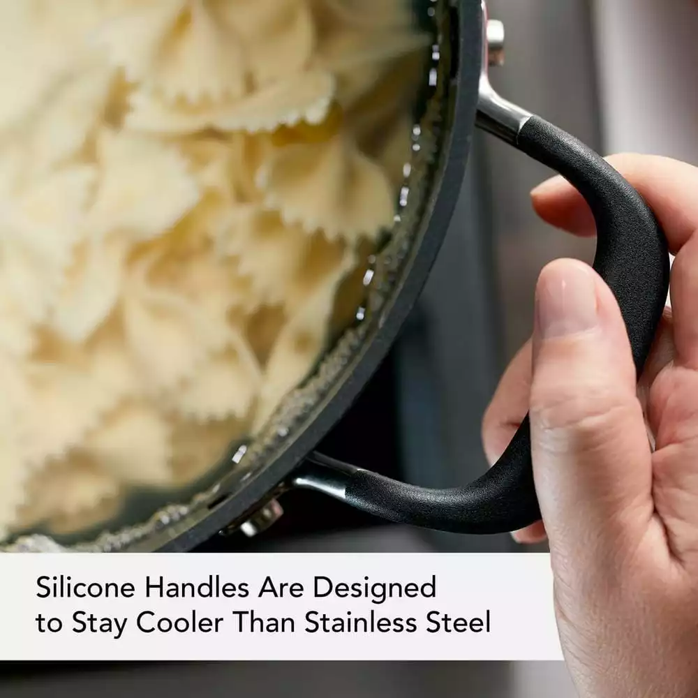 Hard Anodized Nonstick 8 qt. Hard Anodized Aluminum Nonstick Stock Pot in Onyx with Lid by KitchenAid 8 Hard Anodized Nonstick 8 qt. Hard Anodized Aluminum Nonstick Stock Pot in Onyx with Lid by KitchenAid - Image 6