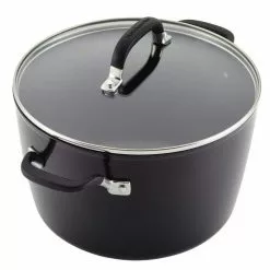 Hard Anodized Nonstick 8 qt. Hard Anodized Aluminum Nonstick Stock Pot in Onyx with Lid by KitchenAid 15 Hard Anodized Nonstick 8 qt. Hard Anodized Aluminum Nonstick Stock Pot in Onyx with Lid by KitchenAid -Cookware Sales Shop kitchenaid stock pots 84805 66 1000