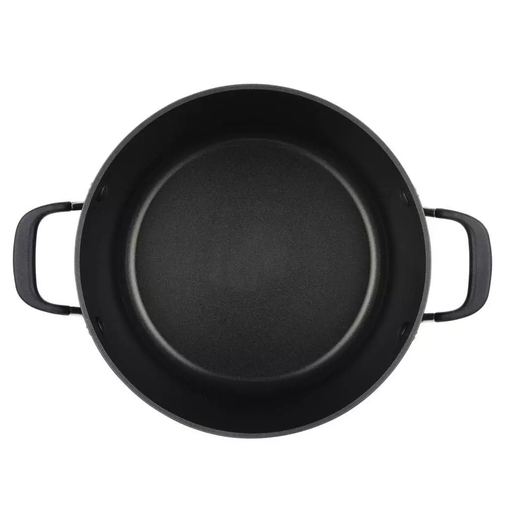 Hard Anodized Nonstick 8 qt. Hard Anodized Aluminum Nonstick Stock Pot in Onyx with Lid by KitchenAid 4 Hard Anodized Nonstick 8 qt. Hard Anodized Aluminum Nonstick Stock Pot in Onyx with Lid by KitchenAid - Image 2