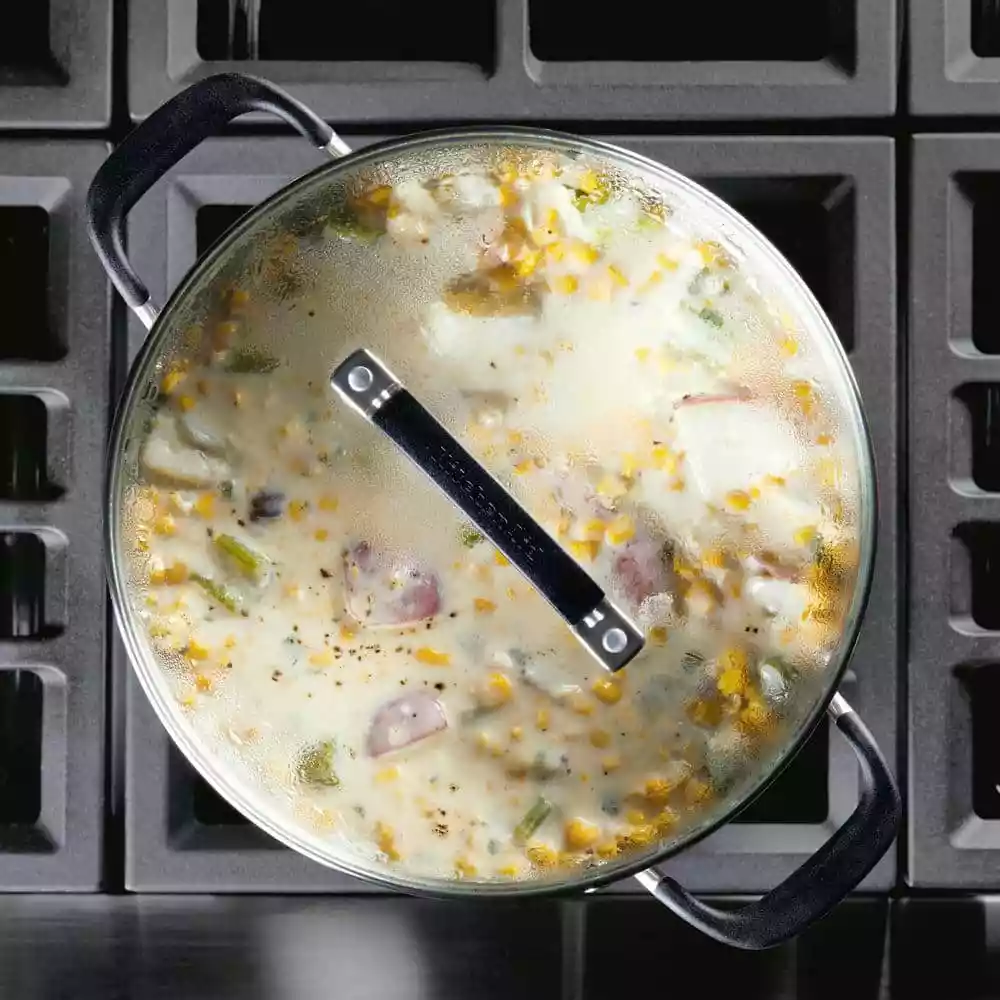 Hard Anodized Nonstick 8 qt. Hard Anodized Aluminum Nonstick Stock Pot in Onyx with Lid by KitchenAid 11 Hard Anodized Nonstick 8 qt. Hard Anodized Aluminum Nonstick Stock Pot in Onyx with Lid by KitchenAid - Image 9