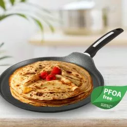 Munster 11 in. Black Forged Aluminum Nonstick Crepe Pan by KOCH SYSTEME CS -Cookware Sales Shop koch systeme cs saute pans 075040 31 1000