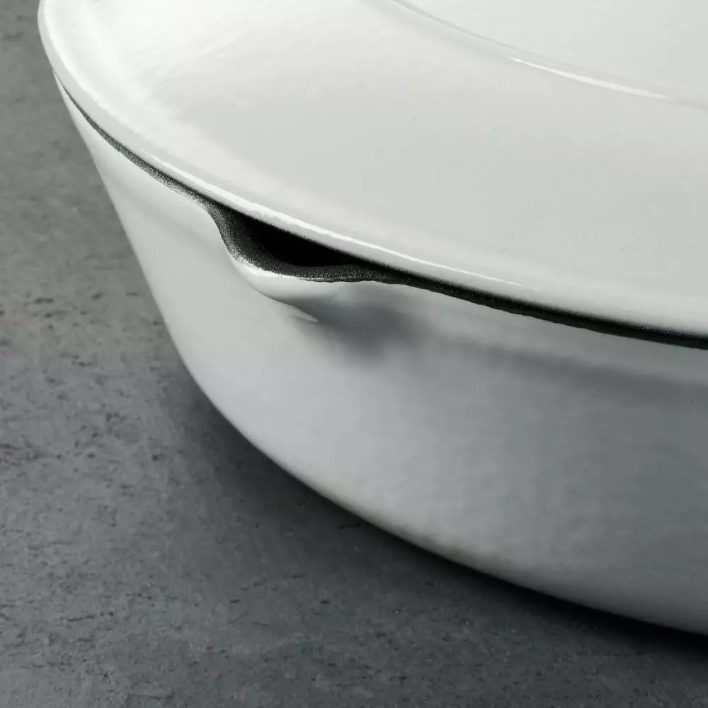 Gourmet 12 in. Enameled Cast Iron Skillet in Latte with Lid by Tramontina 8 Gourmet 12 in. Enameled Cast Iron Skillet in Latte with Lid by Tramontina - Image 6