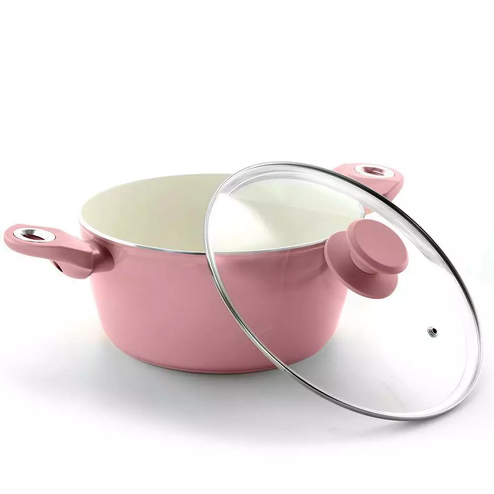 Plaza Cafe 4.5 qt. Round Aluminum Nonstick Dutch Oven in Lavender with Glass Lid by GIBSON HOME 6 Plaza Cafe 4.5 qt. Round Aluminum Nonstick Dutch Oven in Lavender with Glass Lid by GIBSON HOME - Image 4