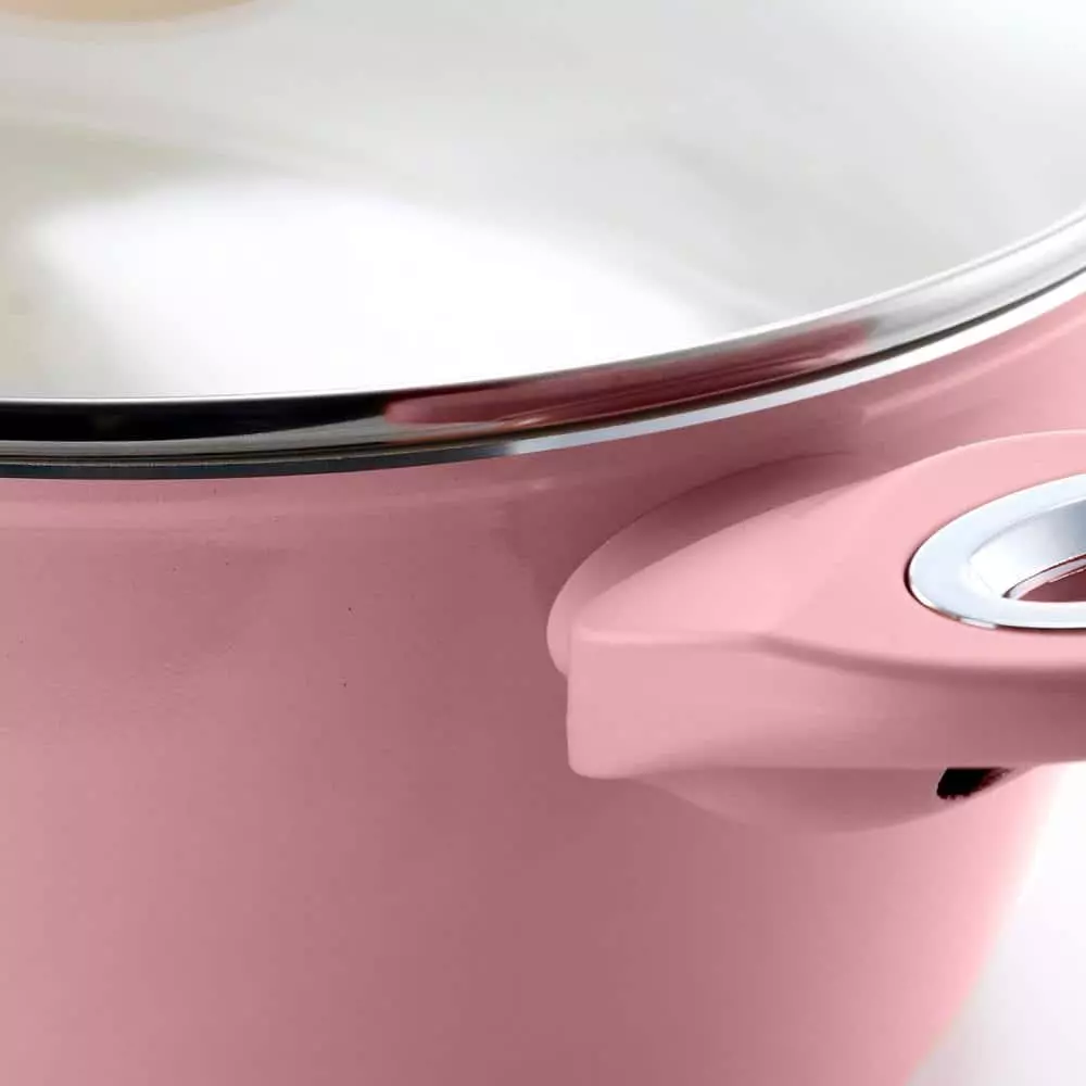 Plaza Cafe 4.5 qt. Round Aluminum Nonstick Dutch Oven in Lavender with Glass Lid by GIBSON HOME 5 Plaza Cafe 4.5 qt. Round Aluminum Nonstick Dutch Oven in Lavender with Glass Lid by GIBSON HOME - Image 3