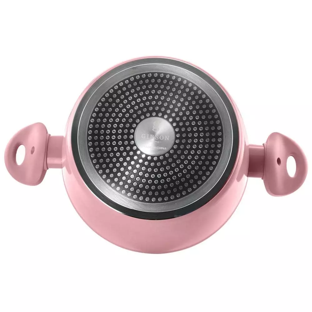 Plaza Cafe 4.5 qt. Round Aluminum Nonstick Dutch Oven in Lavender with Glass Lid by GIBSON HOME 4 Plaza Cafe 4.5 qt. Round Aluminum Nonstick Dutch Oven in Lavender with Glass Lid by GIBSON HOME - Image 2