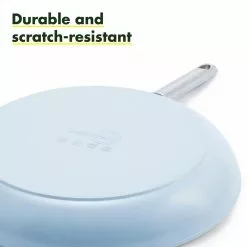 Padova 2-Piece Aluminum Ceramic Nonstick Frying Pan Set in Light Blue by GreenPan 11 Padova 2-Piece Aluminum Ceramic Nonstick Frying Pan Set in Light Blue by GreenPan -Cookware Sales Shop light blue greenpan skillets cc000385 001 1f 1000