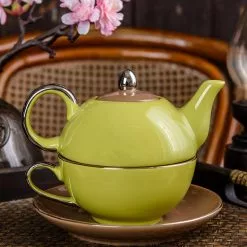 1-Piece Porcelain Tea Pot Light Green Teapot Teacup and Saucer Set by Artvigor 13 1-Piece Porcelain Tea Pot Light Green Teapot Teacup and Saucer Set by Artvigor -Cookware Sales Shop light green artvigor tea kettles art cc008 31 1000