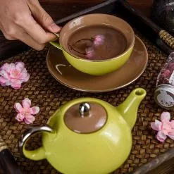 1-Piece Porcelain Tea Pot Light Green Teapot Teacup and Saucer Set by Artvigor 11 1-Piece Porcelain Tea Pot Light Green Teapot Teacup and Saucer Set by Artvigor -Cookware Sales Shop light green artvigor tea kettles art cc008 44 1000