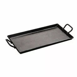 18 in. Black Carbon Steel Stovetop Griddle with Handles by Lodge