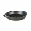 12 in. Cast Iron Grill Pan in Black with Dual Handles by Lodge 1 12 in. Cast Iron Grill Pan in Black with Dual Handles by Lodge -Cookware Sales Shop lodge griddles l10gpl 64 1000