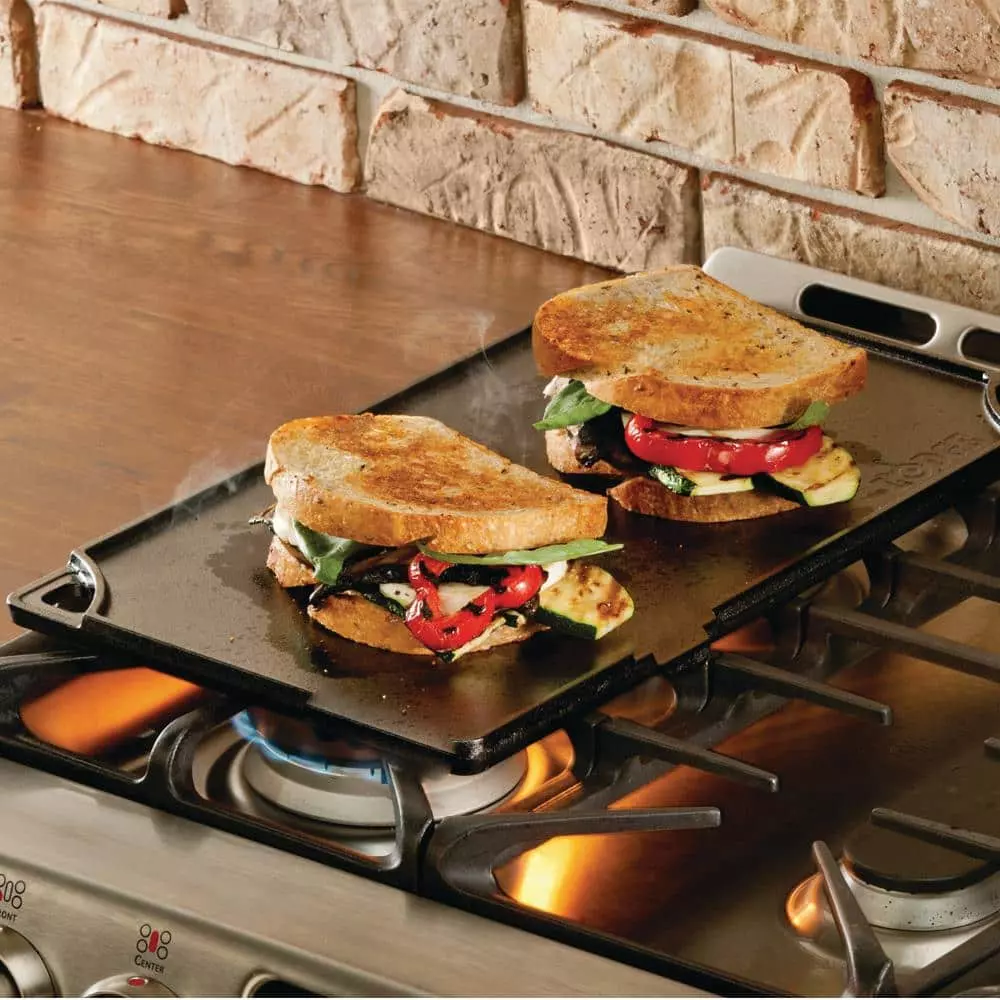 Double Play 16.75 in. Black Cast Iron Reversible Stovetop Griddle by Lodge 4 Double Play 16.75 in. Black Cast Iron Reversible Stovetop Griddle by Lodge - Image 3