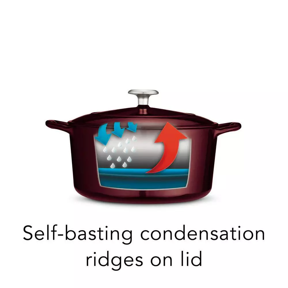 Gourmet 5.5 qt. Round Enameled Cast Iron Dutch Oven in Majolica Red with Lid by Tramontina 9 Gourmet 5.5 qt. Round Enameled Cast Iron Dutch Oven in Majolica Red with Lid by Tramontina - Image 7