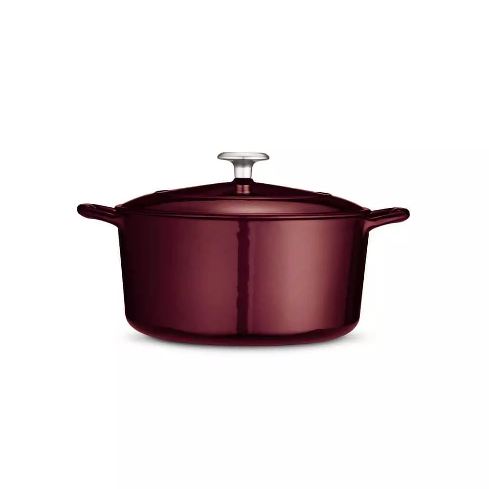 Gourmet 5.5 qt. Round Enameled Cast Iron Dutch Oven in Majolica Red with Lid by Tramontina 4 Gourmet 5.5 qt. Round Enameled Cast Iron Dutch Oven in Majolica Red with Lid by Tramontina - Image 2
