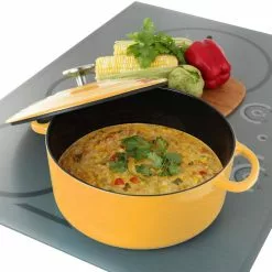 7 qt. Round Enameled Cast Iron Dutch Oven in Marigold with Lid by Chantal 7 7 qt. Round Enameled Cast Iron Dutch Oven in Marigold with Lid by Chantal -Cookware Sales Shop marigold chantal dutch ovens tc32 280 my 31 1000