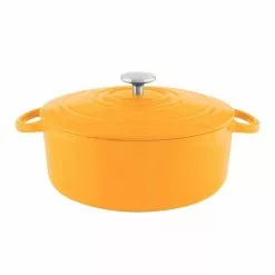 7 qt. Round Enameled Cast Iron Dutch Oven in Marigold with Lid by Chantal