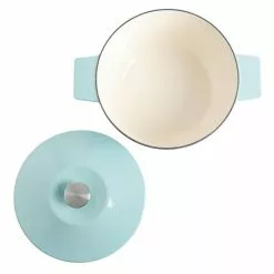 5 qt. Blue Round Enamel Cast Iron Dutch Oven with Lid by Martha Stewart Living 12 5 qt. Blue Round Enamel Cast Iron Dutch Oven with Lid by Martha Stewart Living -Cookware Sales Shop martha blue martha stewart living dutch ovens 127366 02r 1f 1000