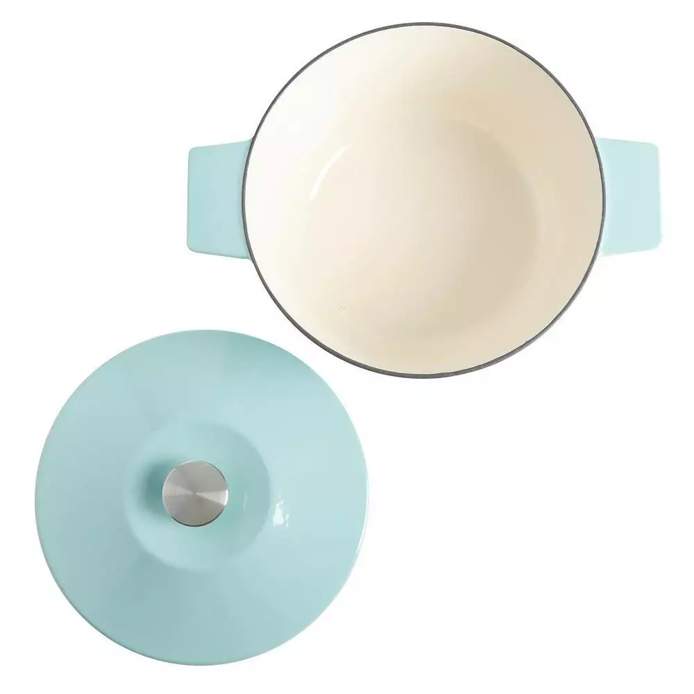 5 qt. Blue Round Enamel Cast Iron Dutch Oven with Lid by Martha Stewart Living 7 5 qt. Blue Round Enamel Cast Iron Dutch Oven with Lid by Martha Stewart Living - Image 5