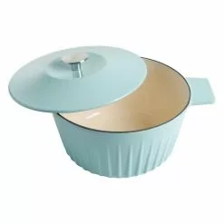 5 qt. Blue Round Enamel Cast Iron Dutch Oven with Lid by Martha Stewart Living 11 5 qt. Blue Round Enamel Cast Iron Dutch Oven with Lid by Martha Stewart Living -Cookware Sales Shop martha blue martha stewart living dutch ovens 127366 02r 4f 1000