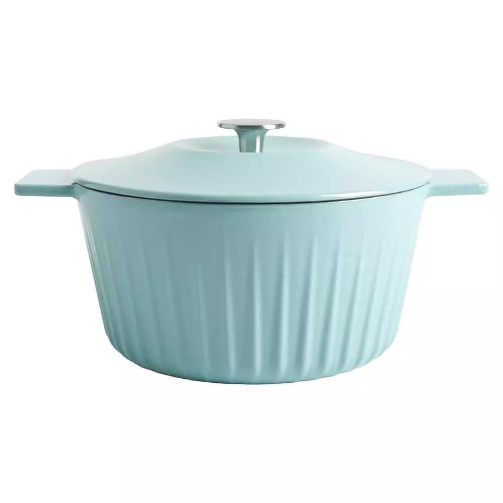 5 qt. Blue Round Enamel Cast Iron Dutch Oven with Lid by Martha Stewart Living 3 5 qt. Blue Round Enamel Cast Iron Dutch Oven with Lid by Martha Stewart Living