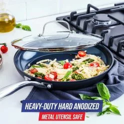 Blue Diamond HD 11 in. Frying Pan with Lid 14 Blue Diamond HD 11 in. Frying Pan with Lid -Cookware Sales Shop matt finish blue diamond skillets cc006151 001 44 1000