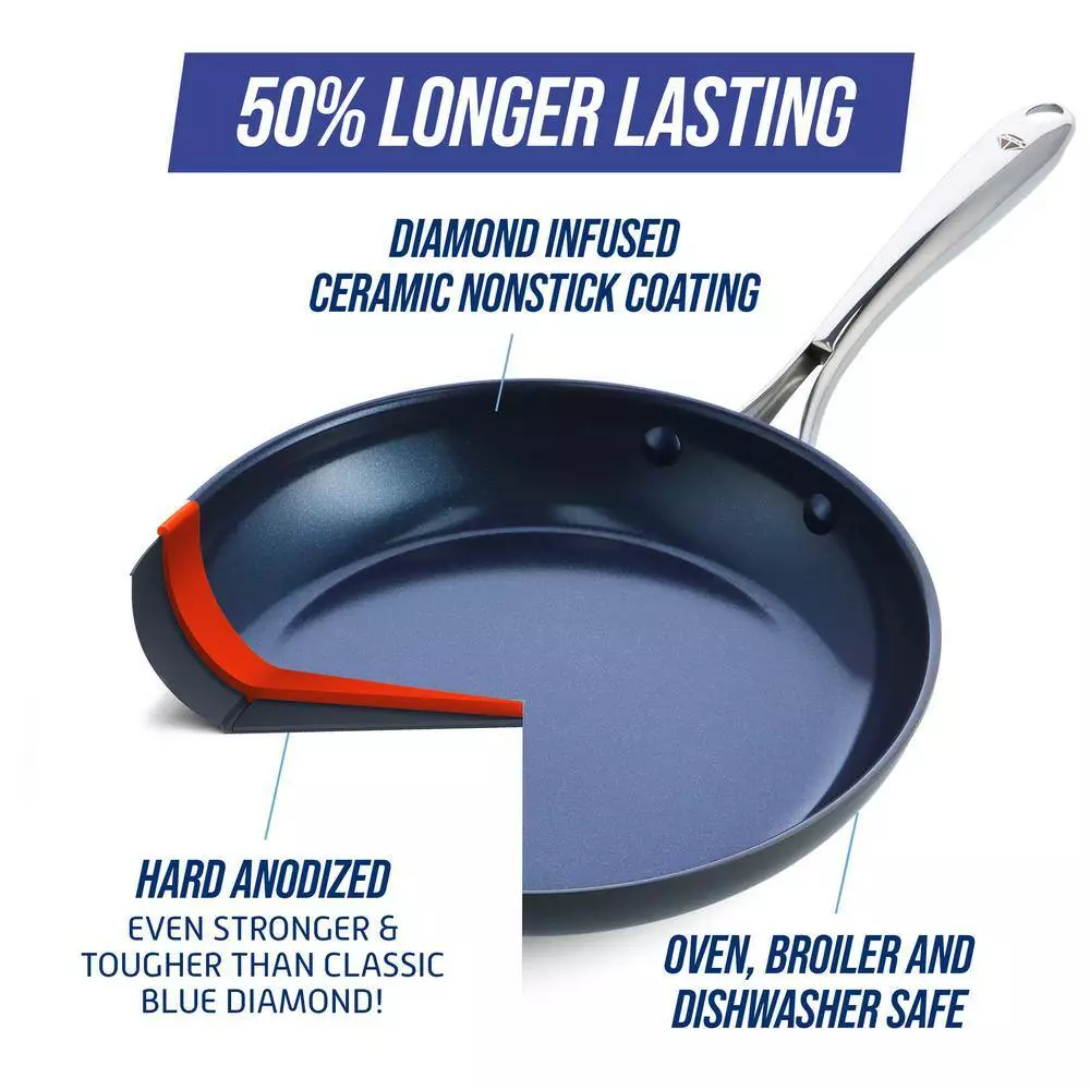 Blue Diamond HD 11 in. Frying Pan with Lid 5 Blue Diamond HD 11 in. Frying Pan with Lid - Image 3