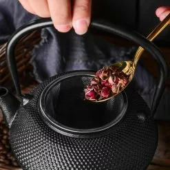 37 oz. Japanese Antique Small Dot Cast Iron Teapot with Warmer by Velaze -Cookware Sales Shop matte black velaze tea kettles vlz tp02 d4 1000