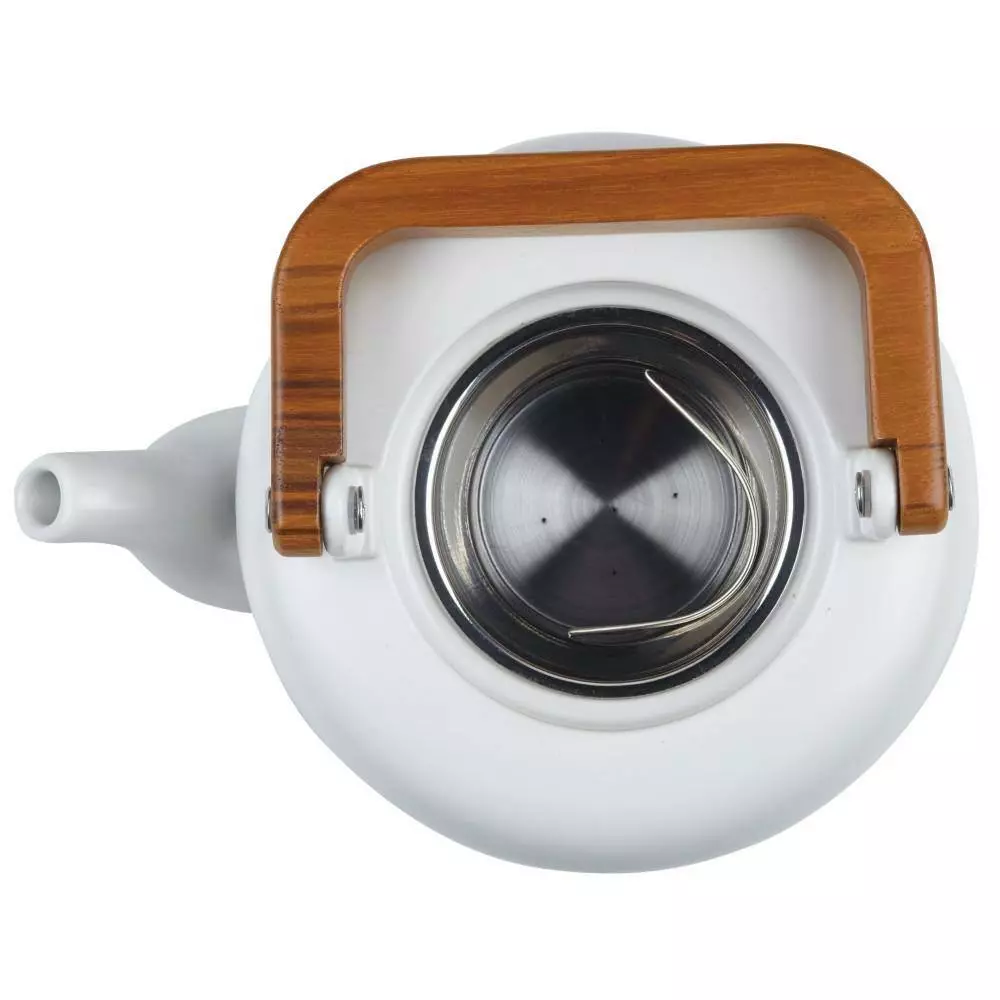 Ceramic Coffee and Tea 8-Cup Matte White Ceramic Teapot with Infuser by BonJour 4 Ceramic Coffee and Tea 8-Cup Matte White Ceramic Teapot with Infuser by BonJour - Image 2